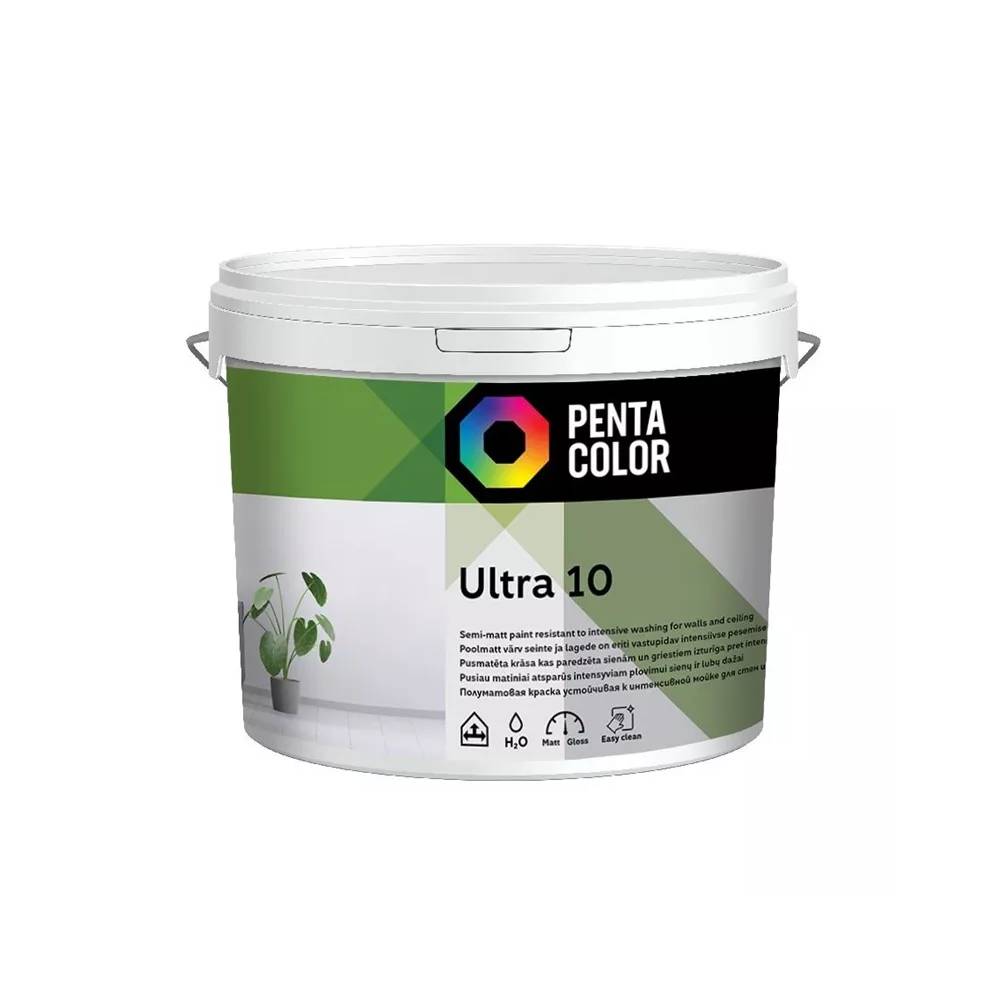 Dispersiniai dažai Pentacolor Ultra 10, balta, 10 l