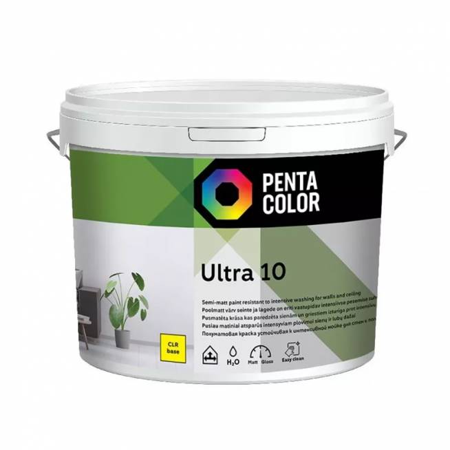 Dažų bazė Pentacolor Ultra 10, emulsiniai, pusiau matinis, 3 l