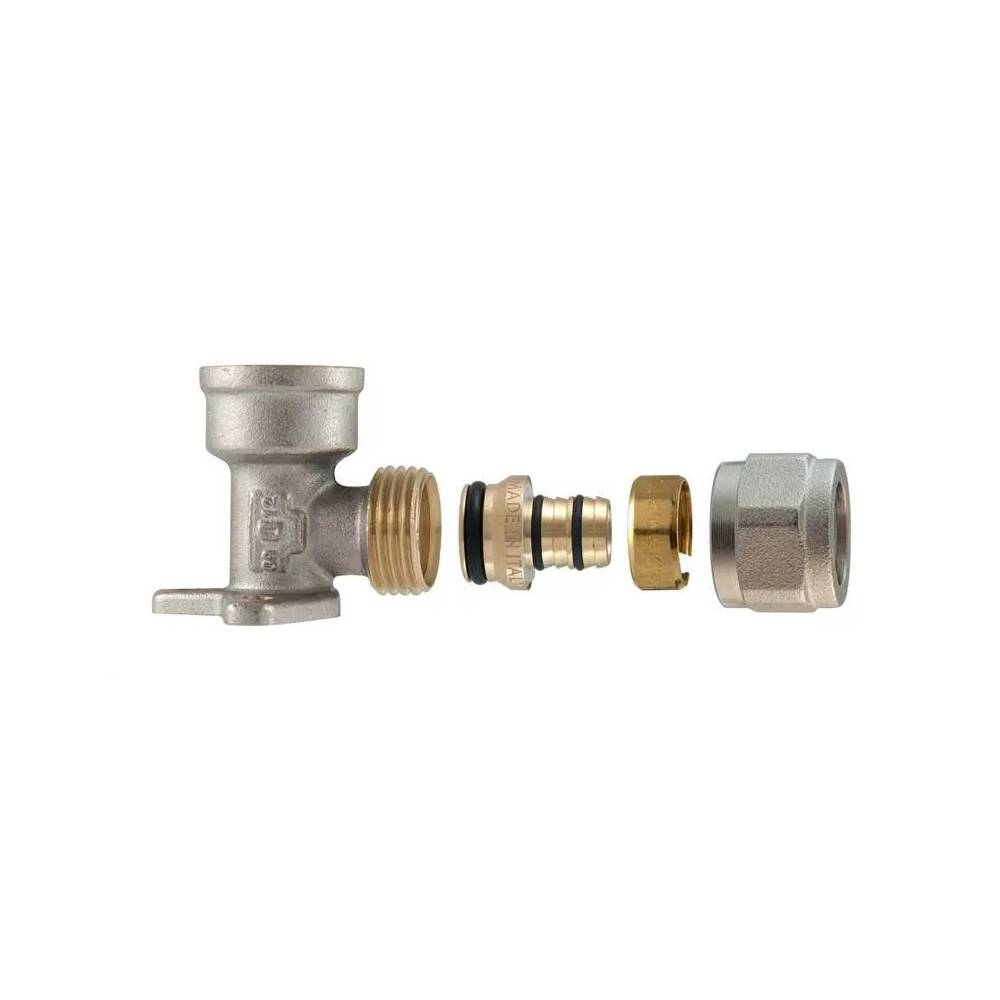 Tvirtinamoji išardoma alkūnė TDM Brass 1480, 90 °, 20mm x 3/4", žalvaris/nikelis