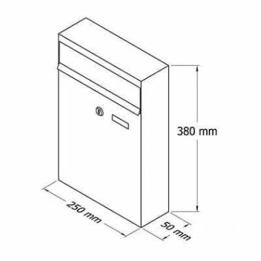 Pašto dėžutė Glori Ir Ko PD930, ruda/vario, 25.5 cm x 5 cm x 38 cm