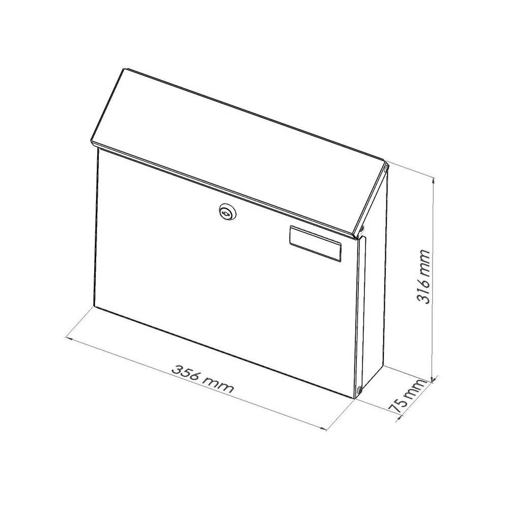 Pašto dėžutė Glori Ir Ko PD968, ruda/vario, 31.7 cm x 9 cm x 35.4 cm