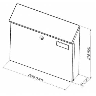 Pašto dėžutė Glori Ir Ko PD968, ruda/vario, 31.7 cm x 9 cm x 35.4 cm