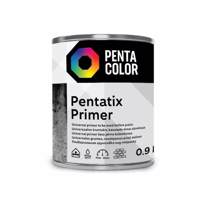 Gruntas alkidinis Pentacolor Pentatix, balta, 0.9 l