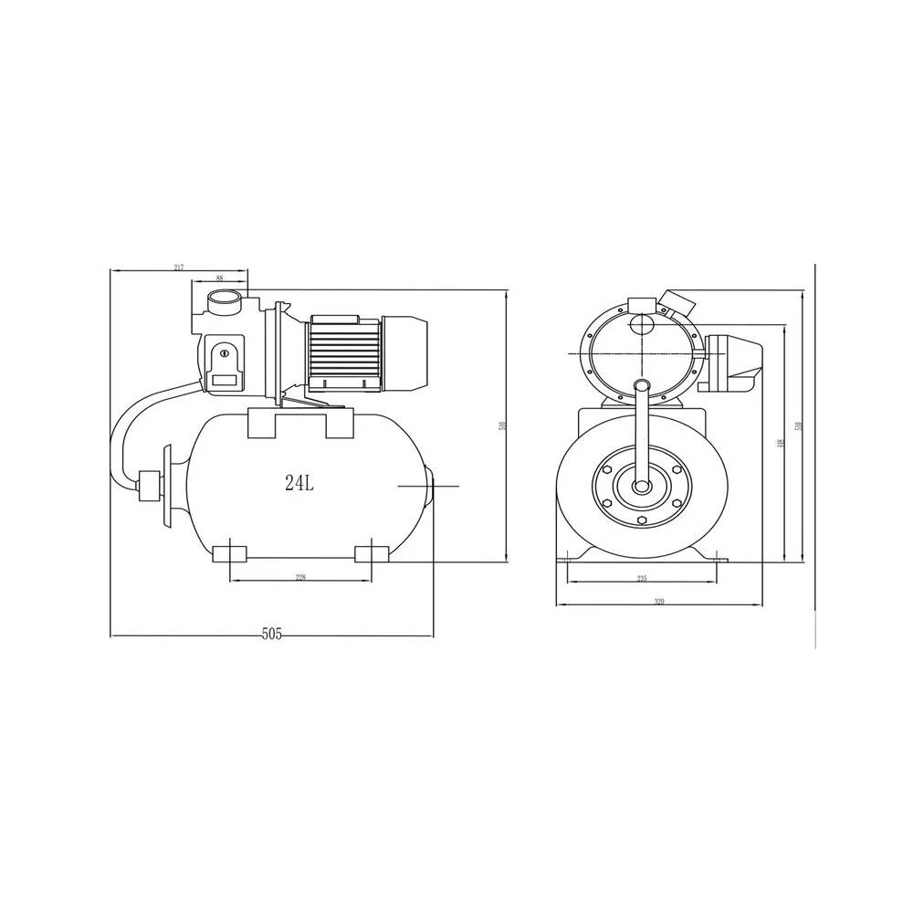 Hidroforas Haushalt HF-750S, 750 W, 24 l