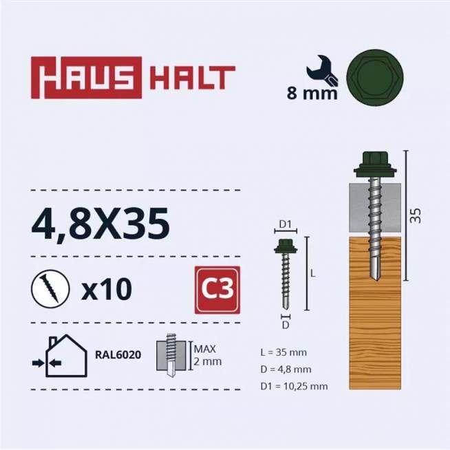 Savisriegis Haushalt, 4.8 mm x 35 mm, 10 vnt.