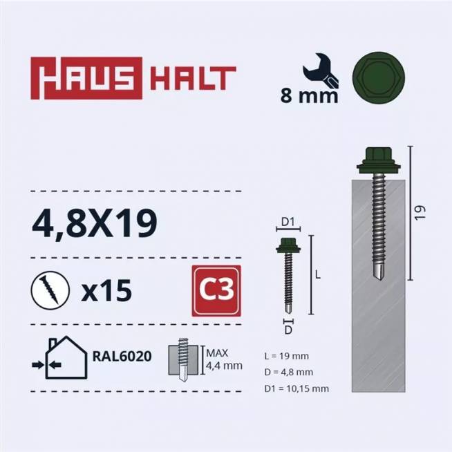 Savisriegis Haushalt, 4.8 mm x 19 mm, 15 vnt.