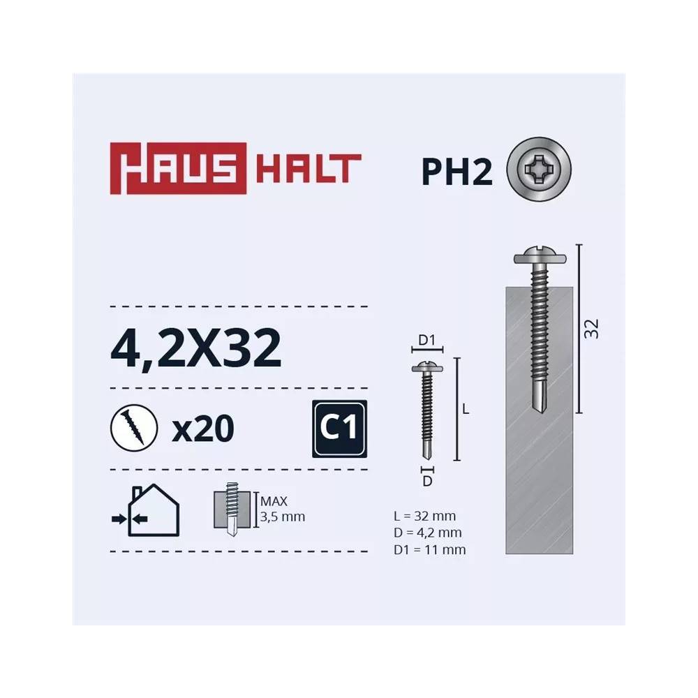 Savisriegis Haushalt, 4.2 mm x 32 mm, 20 vnt.