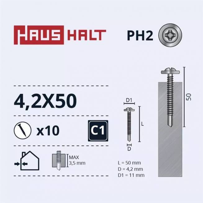 Savisriegis Haushalt, 4.2 mm x 50 mm, 10 vnt.