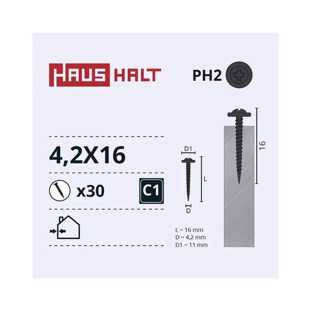 Savisriegis Haushalt, 4.2 mm x 16 mm, 30 vnt.