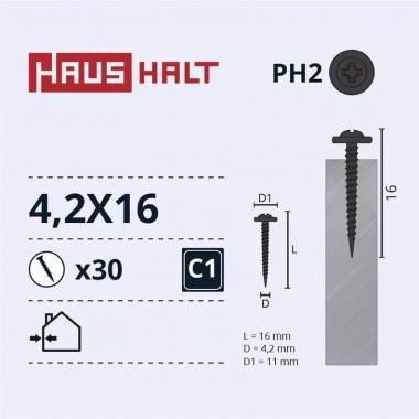 Savisriegis Haushalt, 4.2 mm x 16 mm, 30 vnt.