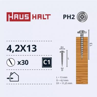 Savisriegis Haushalt DIN 14566, 4.2 mm x 13 mm, 30 vnt.