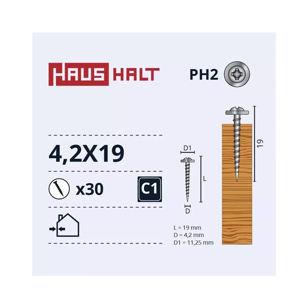 Savisriegis Haushalt DIN 14566, 4.2 mm x 19 mm, 30 vnt.