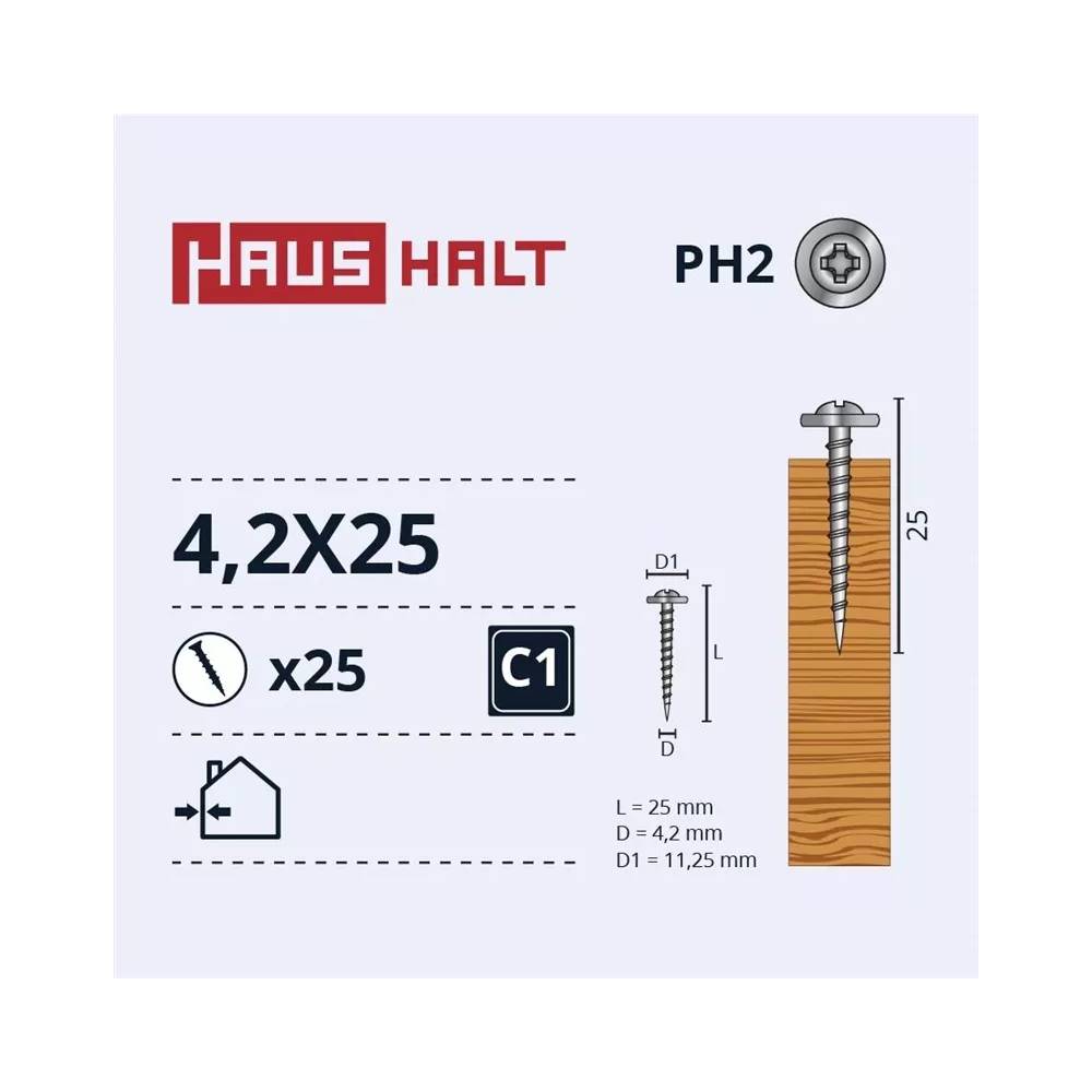 Savisriegis Haushalt DIN 14566, 4.2 mm x 25 mm, 25 vnt.