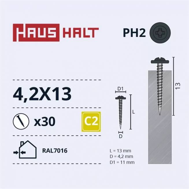 Savisriegis Haushalt, 4.2 mm x 13 mm, 30 vnt.