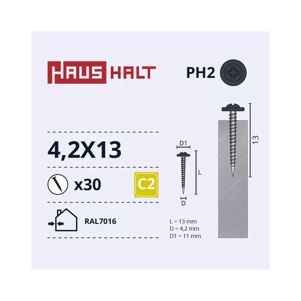 Savisriegis Haushalt, 4.2 mm x 13 mm, 30 vnt.