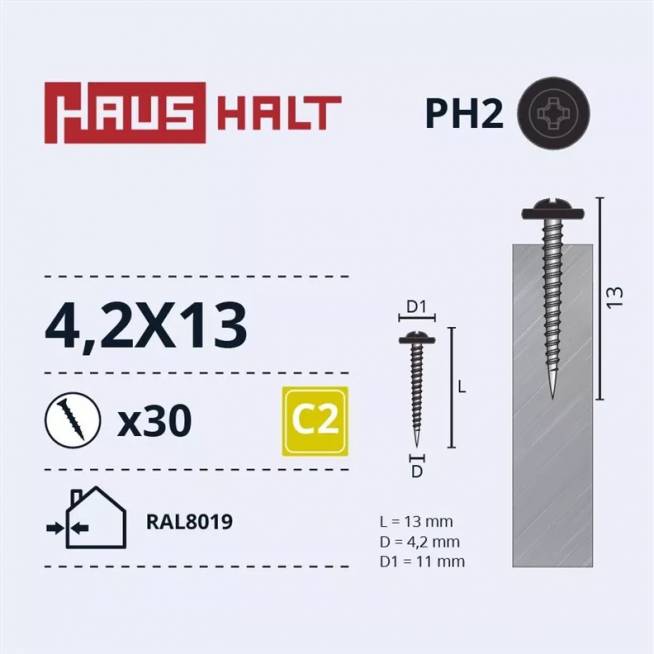 Savisriegis Haushalt, 4.2 mm x 13 mm, 30 vnt.