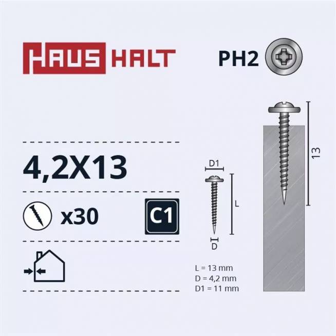 Savisriegis Haushalt, 4.2 mm x 13 mm, 30 vnt.