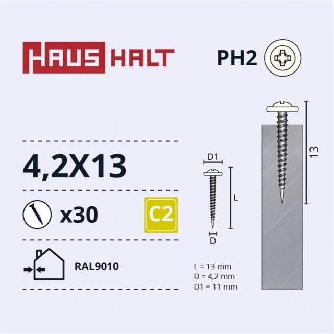 Savisriegis Haushalt, 4.2 mm x 13 mm, 30 vnt.