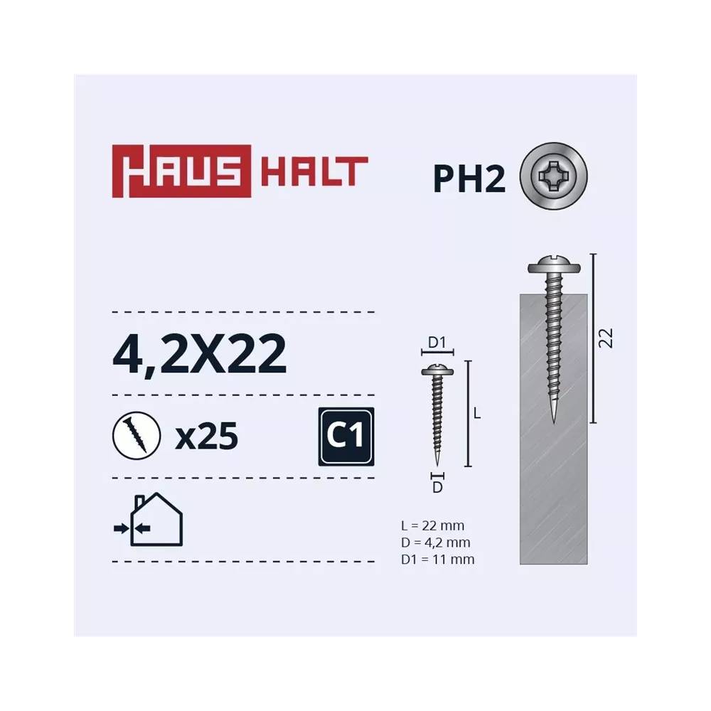 Savisriegis Haushalt, 4.2 mm x 22 mm, 25 vnt.