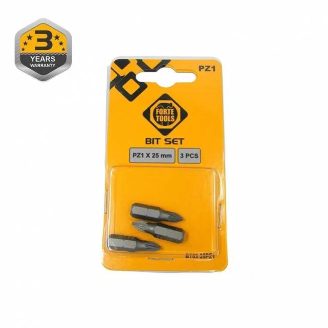 Atsuktuvų antgalių komplektas Forte Tools BT03-25PZ1, PZ1, 25 mm