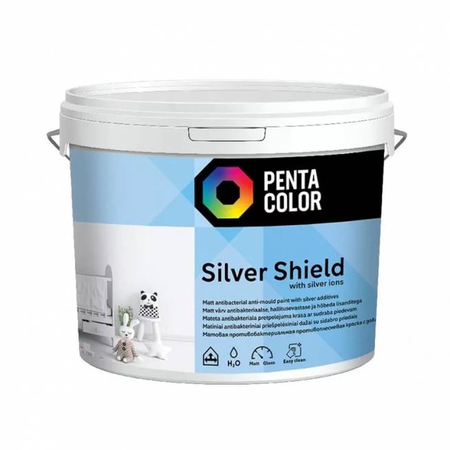 Sienų dažai Pentacolor Silver Shield, balta, 3 l