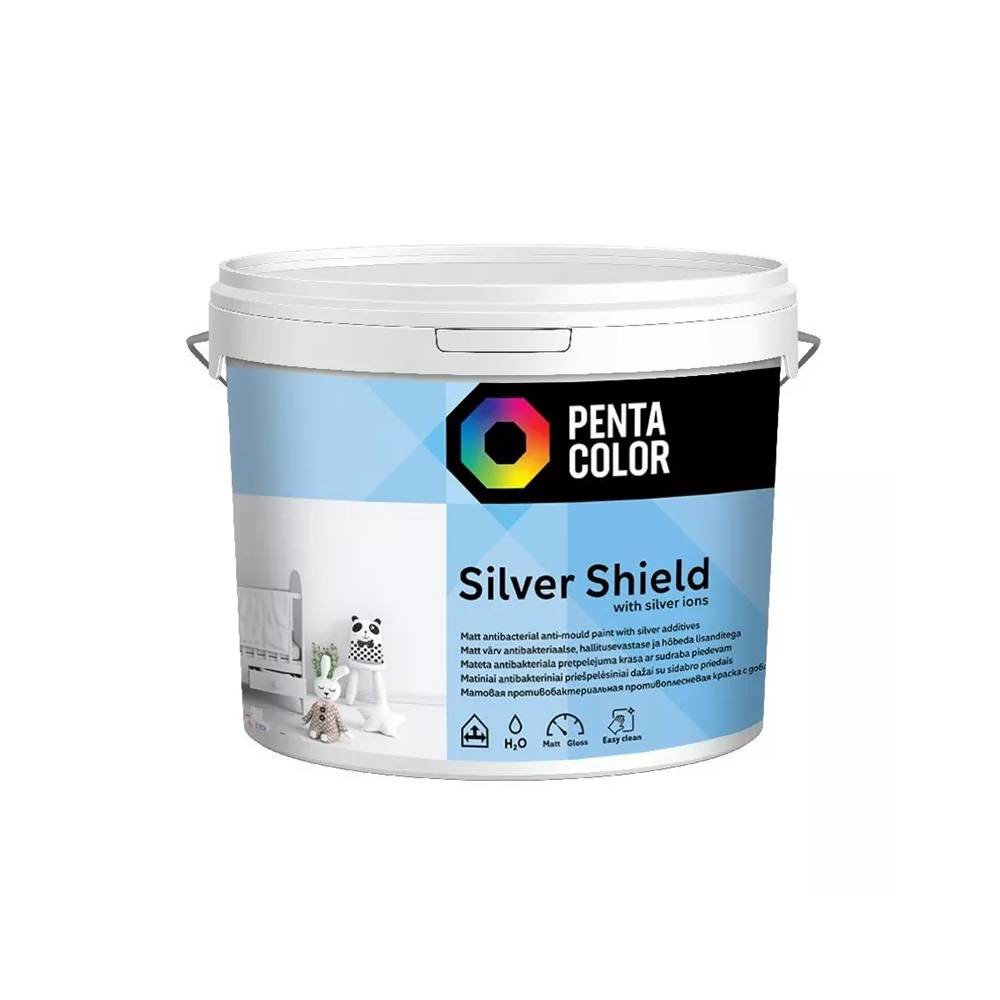 Sienų dažai Pentacolor Silver Shield, balta, 3 l