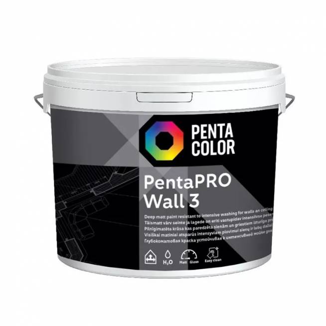 Dažai Pentacolor PentaPro Wall 3, balta, 3 l