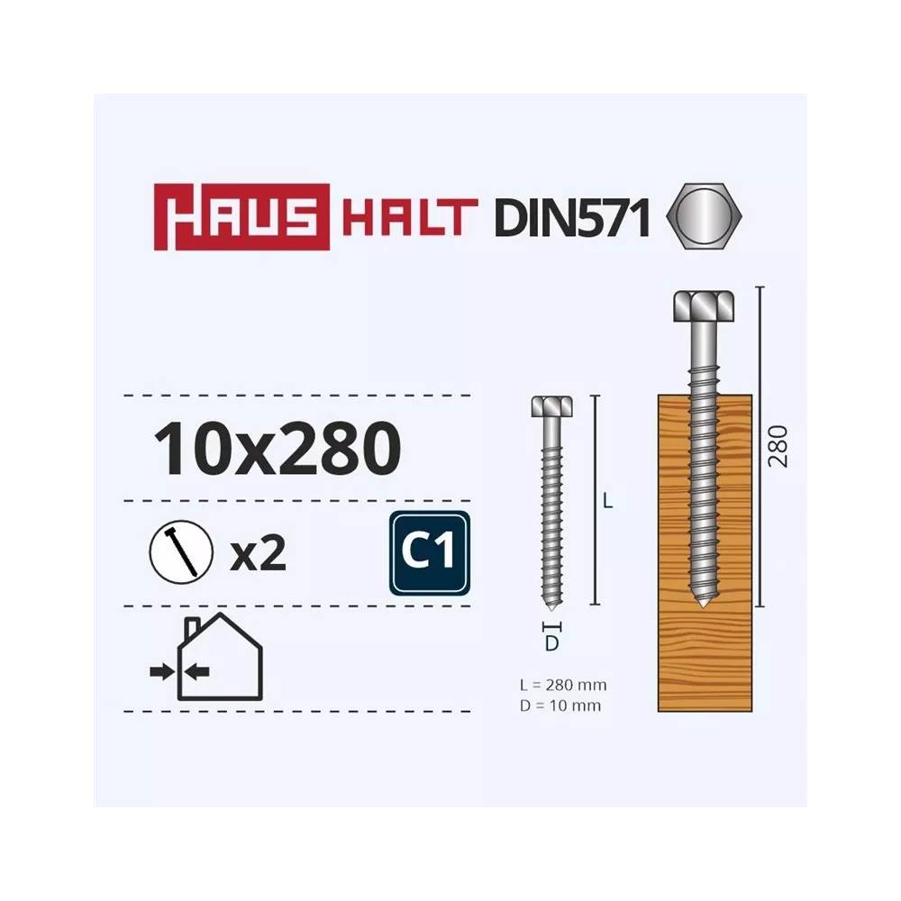 Medsraigtis Haushalt, 10 x 280 mm, 2 vnt.