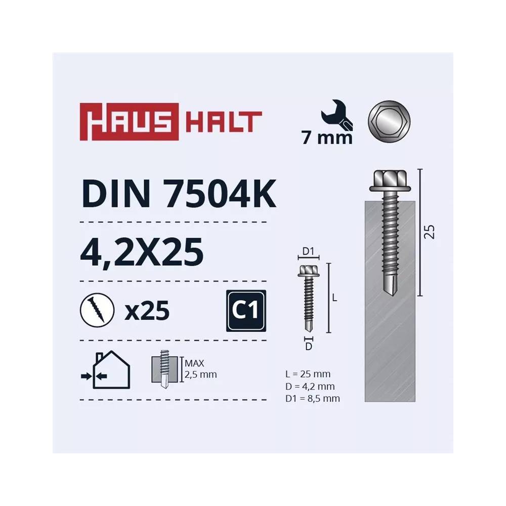 Savisriegis Haushalt, 4.2 mm x 25 mm, 25 vnt.