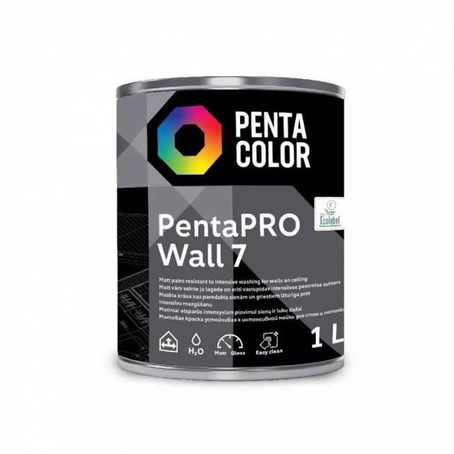 Dažai Pentacolor PentaPro Wall 7, balta, 1 l