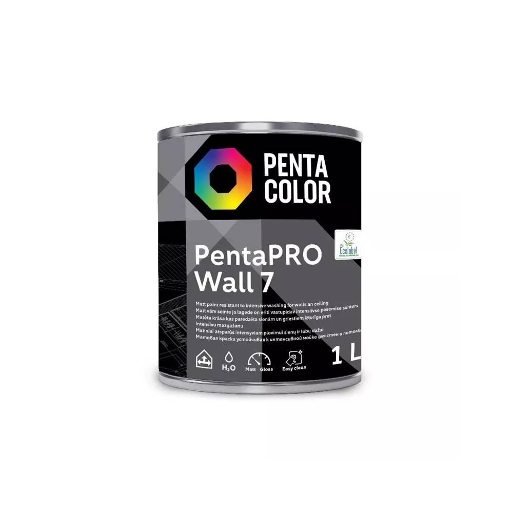 Dažai Pentacolor PentaPro Wall 7, balta, 1 l