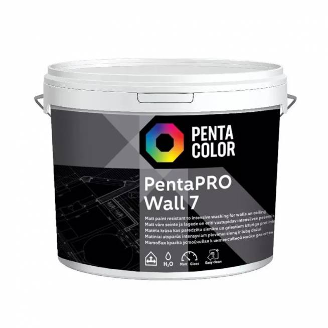 Dažai Pentacolor PentaPro Wall 7, balta, 3 l