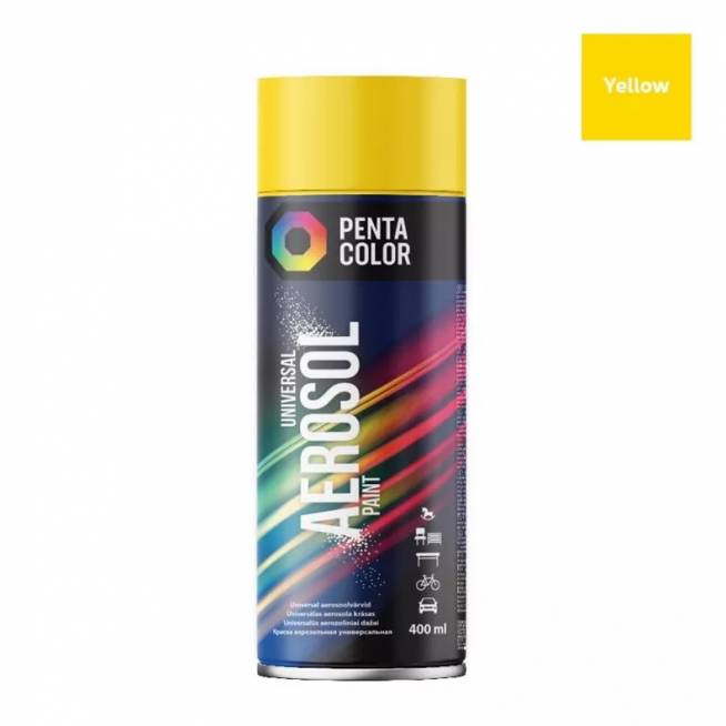 Aerozoliniai dažai Pentacolor Universal, paprastieji, geltona, 0.4 l