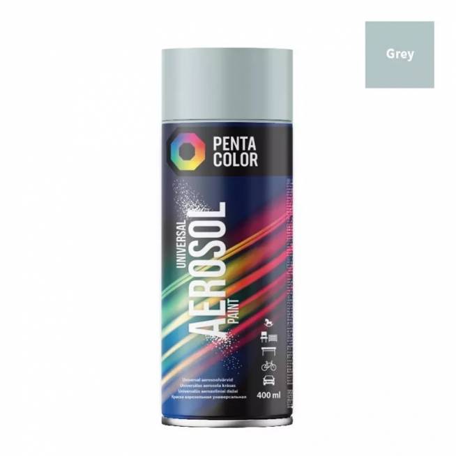 Aerozoliniai dažai Pentacolor Universal, paprastieji, pilka, 0.4 l