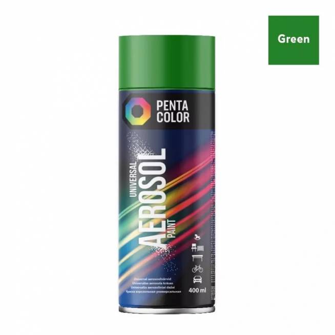 Aerozoliniai dažai Pentacolor Universal, paprastieji, žalia, 0.4 l