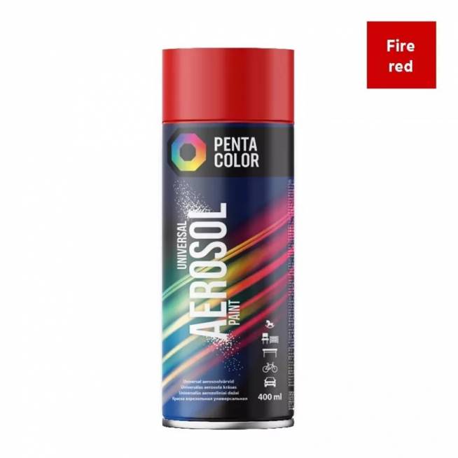 Aerozoliniai dažai Pentacolor Universal, paprastieji, ugnies raudonumo, 0.4 l