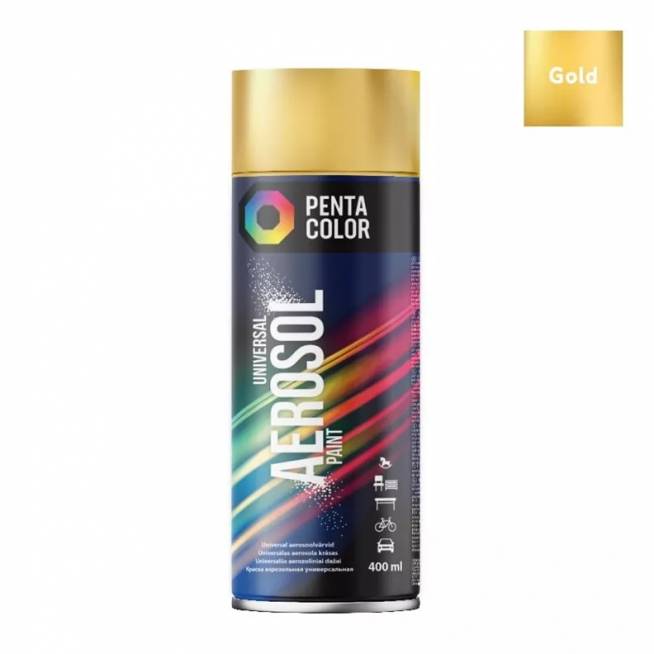 Aerozoliniai dažai Pentacolor Universal, paprastieji, aukso, 0.4 l