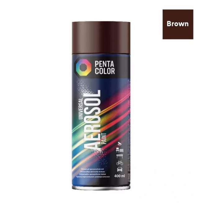 Aerozoliniai dažai Pentacolor Universal, paprastieji, ruda, 0.4 l