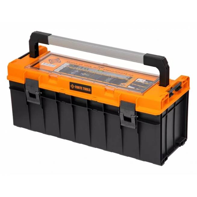 Įrankių dėžė Forte Tools SKRQPRO700POMLT002, 65 cm x 27.2 cm x 27 cm, juoda/geltona