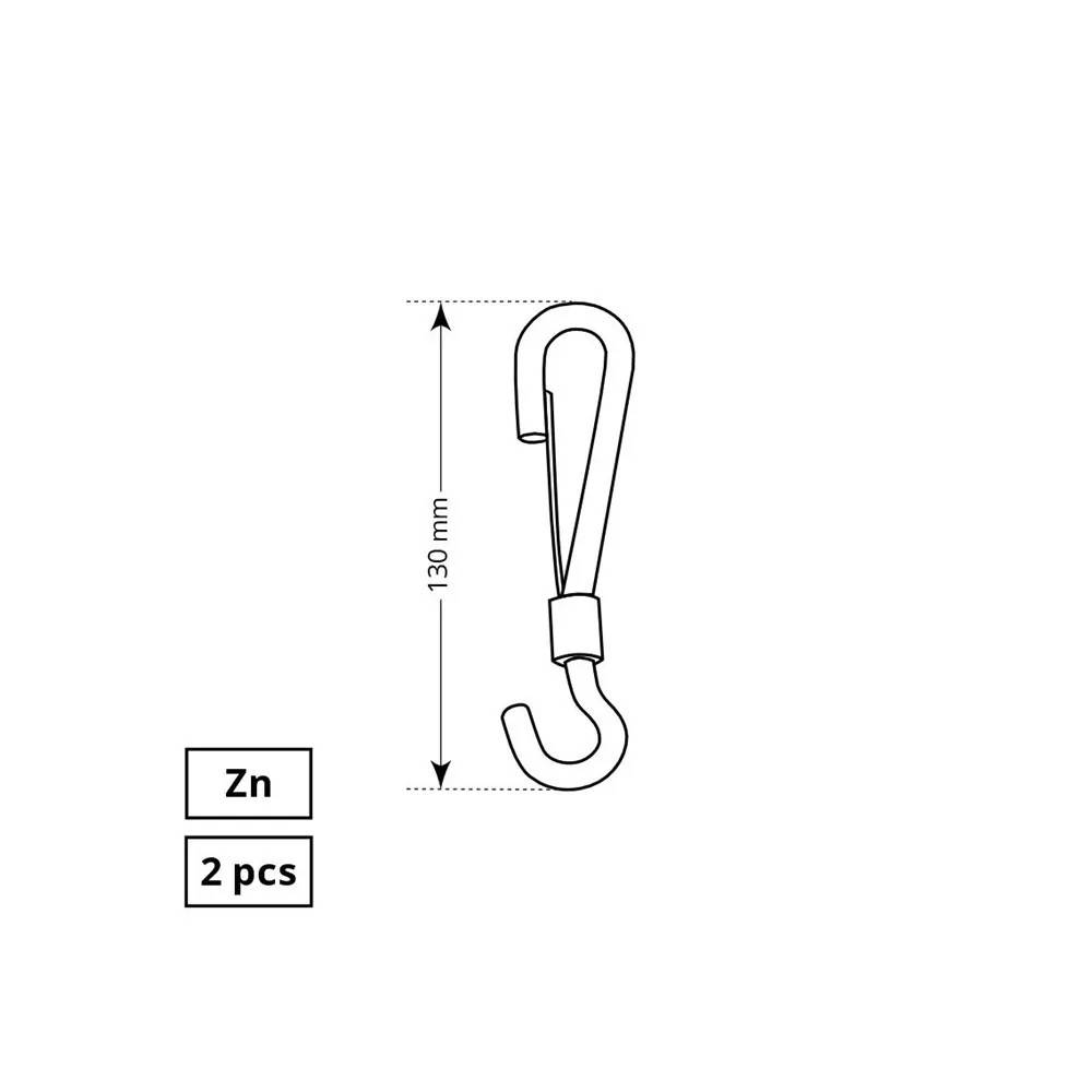 Karabinai Haushalt ZN, 2DD, cinkuota, metalų lydinys, 13 cm, Ø 0.6 cm, 2 vnt.