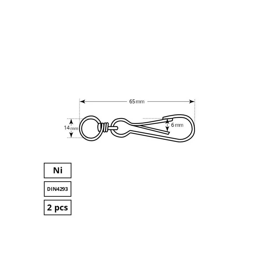 Karabinai Haushalt DIN4293, nikeliuota, metalų lydinys, Ø 4 cm, 2 vnt.
