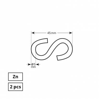 Kabliukas Haushalt 2DD, cinkuota, cinkas, Ø 0.5 cm, 2 vnt.