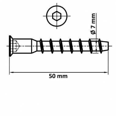 Konfirmatai HAUSHALT, 7×50 mm, pilki, 20 vnt.