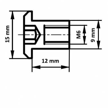 Baldinės veržlės HAUSHALT, 6×9×12 mm, geltonos, 20 vnt.