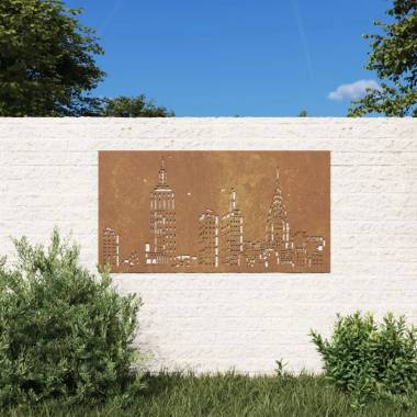 Sodo sienos dekoracija, 105x55cm, corten plienas, panorama