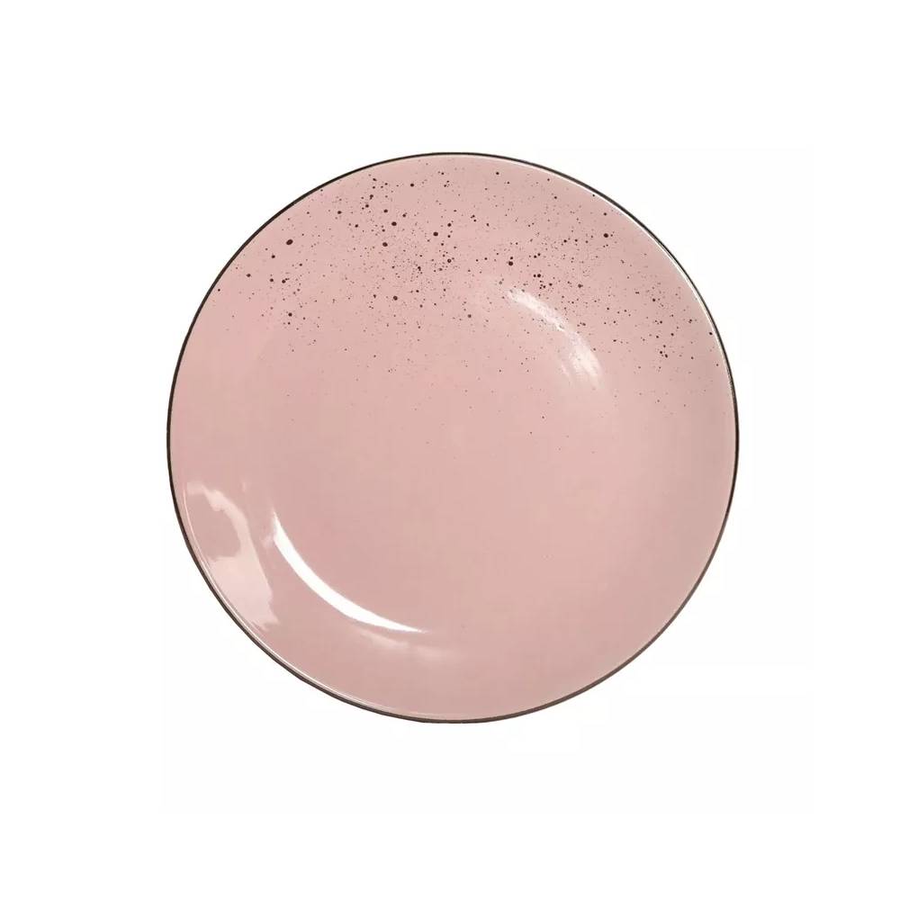 Lėkštė pietų Domoletti Speckle Pink, 27 cm x 27 cm x 0.28 cm, Ø 27 cm, rožinė