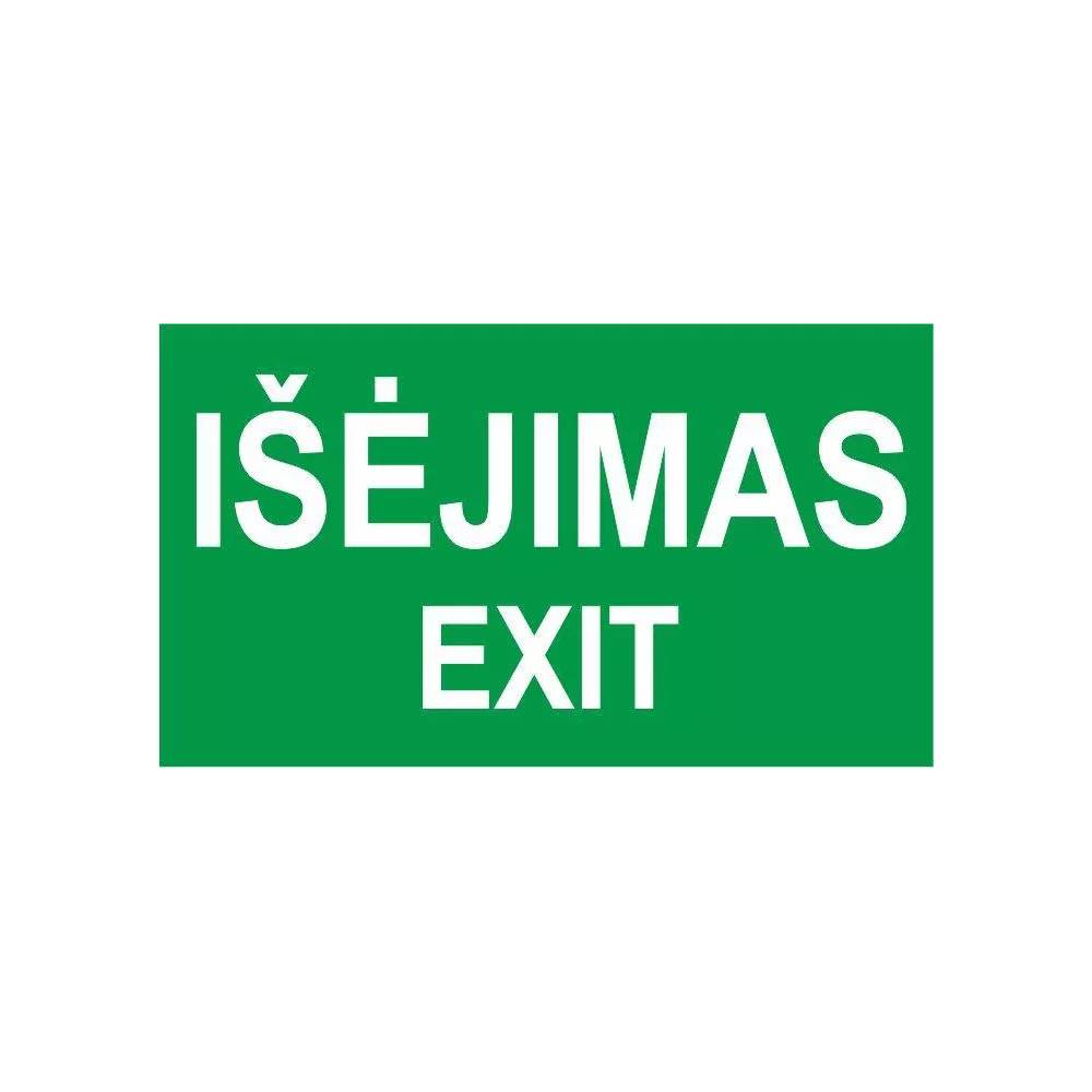 Lipdukas išėjimas exit 100x180mm