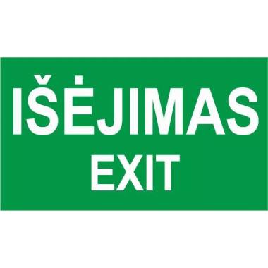 Lipdukas išėjimas exit 100x180mm