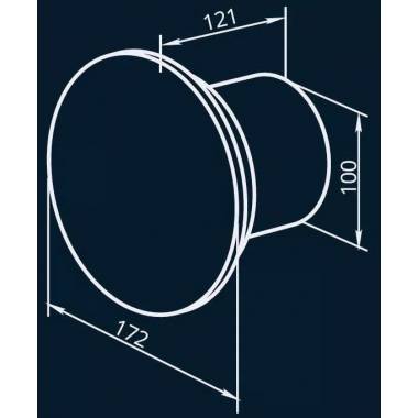 Ventiliatorius buitinis/ašinis Haushalt RO 100 T, su laikmačiu, 10 cm