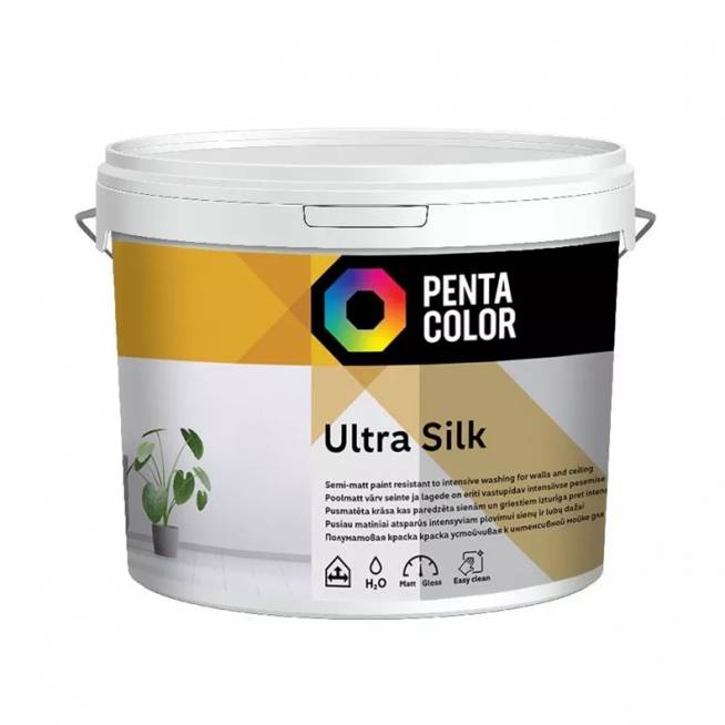 Dispersiniai dažai Pentacolor Ultra Silk, balta, 5 l